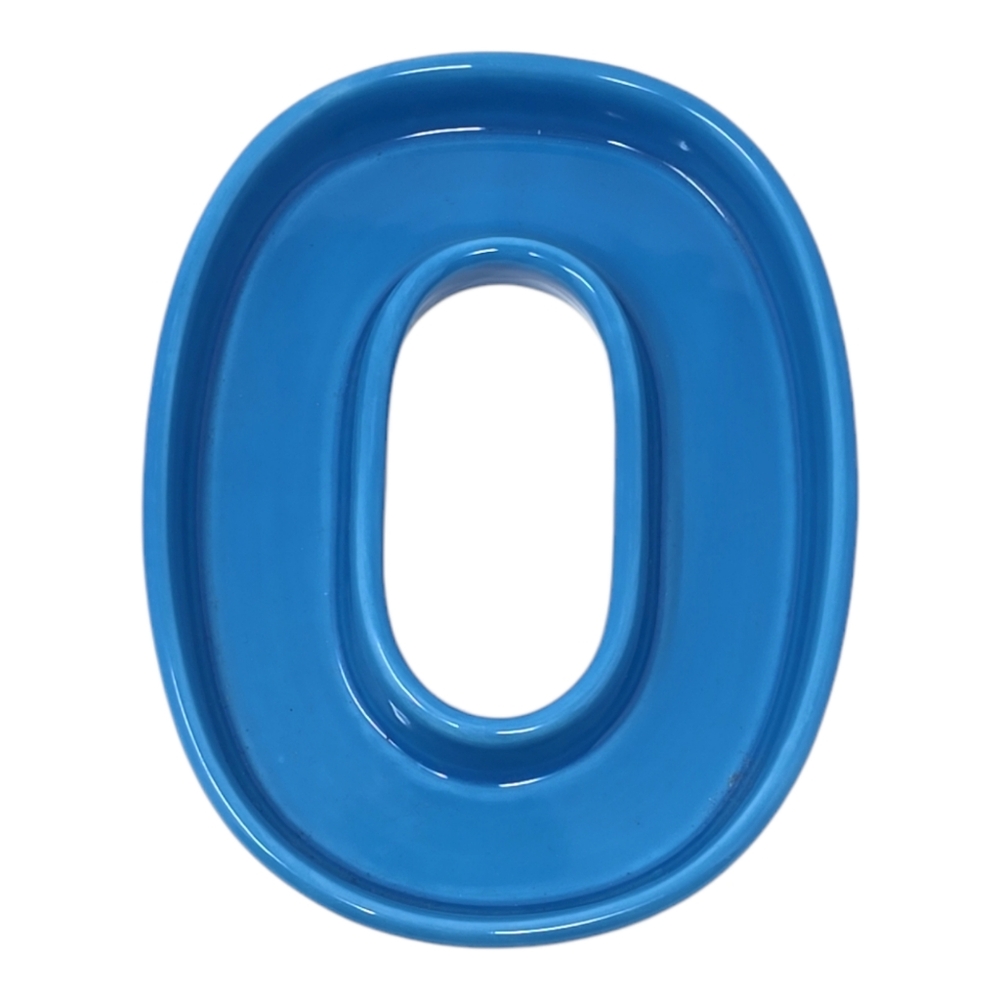 NWT Ceramic Trinket Tray Blue Letter O Monogram Dish Jewelry Holder Table Decor